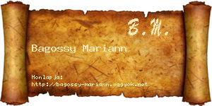 Bagossy Mariann névjegykártya