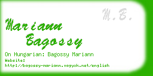 mariann bagossy business card